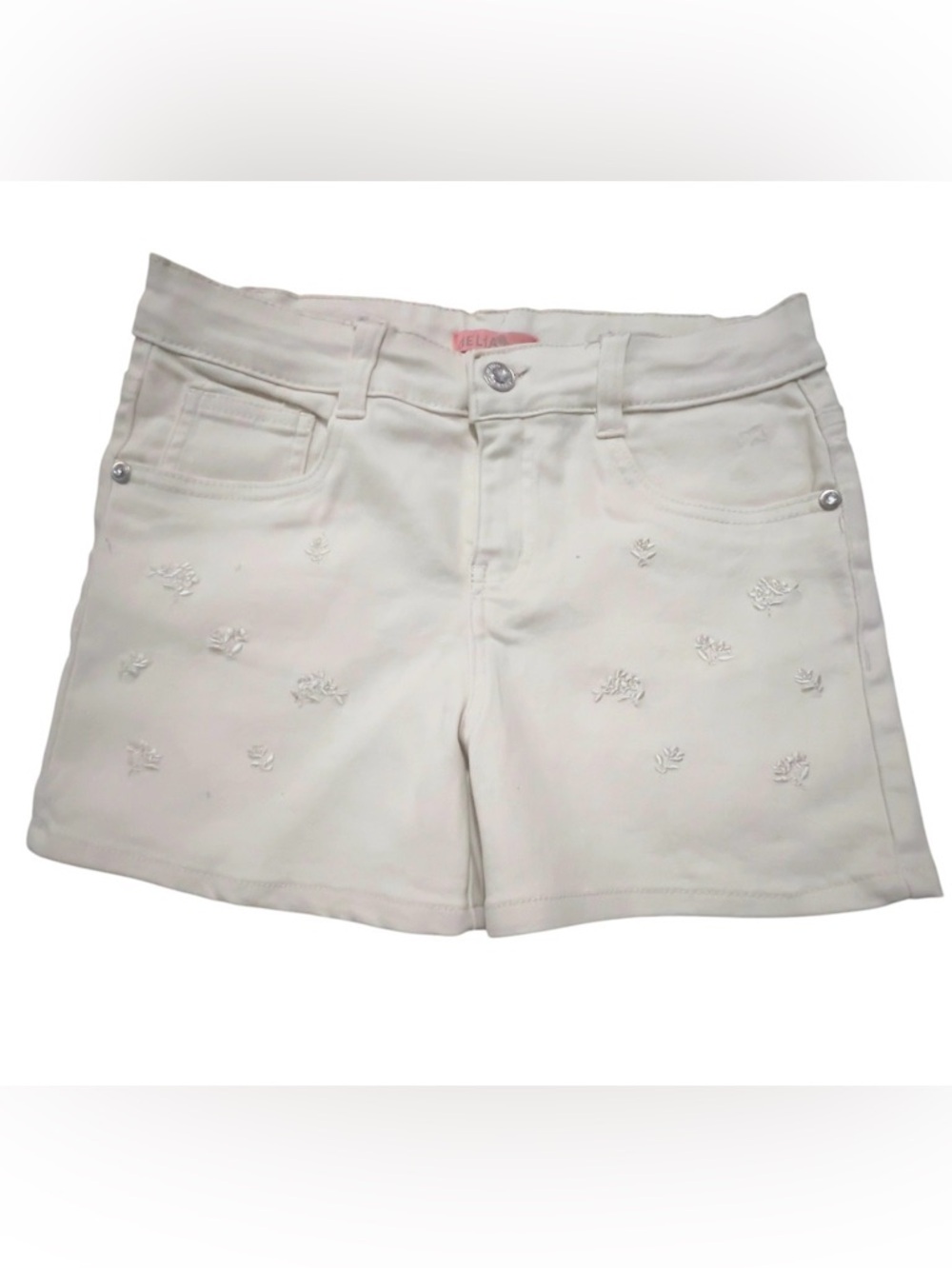 dELiA*s White Embroidered Jean Shorts